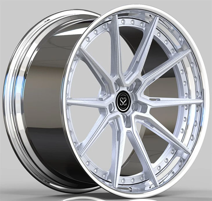 Volvo XC90 B5 2021 20x9.0 Custom 2-PC felgur fáður vara+silfurdiskur