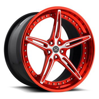 21x9|22x12 skjögur nammi rauður með burstuðu andliti svikin álfelgur fyrir MERCEDES-BENZ Lexus Mustang Maserati Ferrari Audi Lamborghini