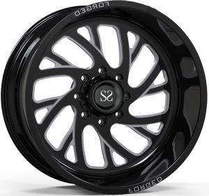 Off Road Monoblock Svart svikin hjól fyrir léttan vörubíl