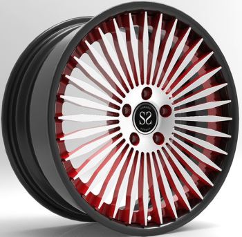 Rauður diskur ásamt gljáandi svörtum felgum 20 tommu 1-PC falsaðar djúpar varafelgur fyrir MERCEDES-BENZ AMG SL55 boltamynstur 5x112