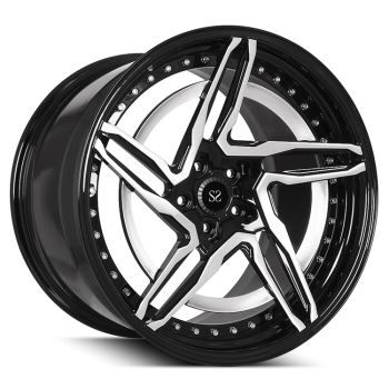 Sérstakar 21 tommu gljáandi svartar 2 PC falsaðar álfelgur fyrir Lamborghini Aventador bílafelgur Sérsniðið boltamynstur 5x120