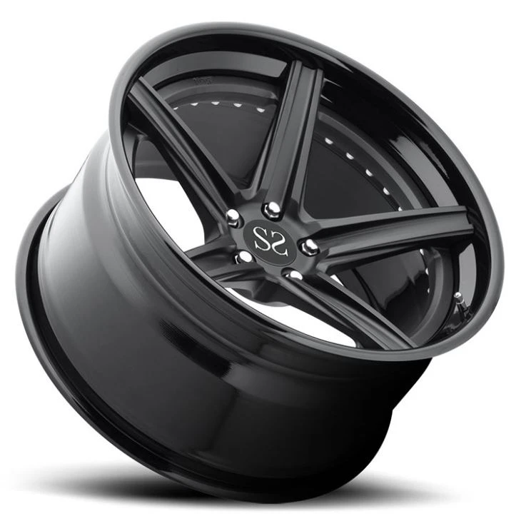 Gloss Black Customized 2-PC Forged Rims For Lexus IS/ 20 Inch Alloy Car Rims