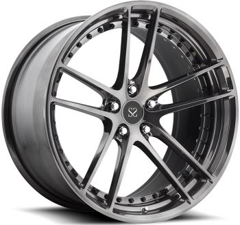 Glanssvartar sérsniðnar álfelgur fyrir Ferrari 458 / 21 tommu 2-Stykkja smíðaðar hjól 5x114,3