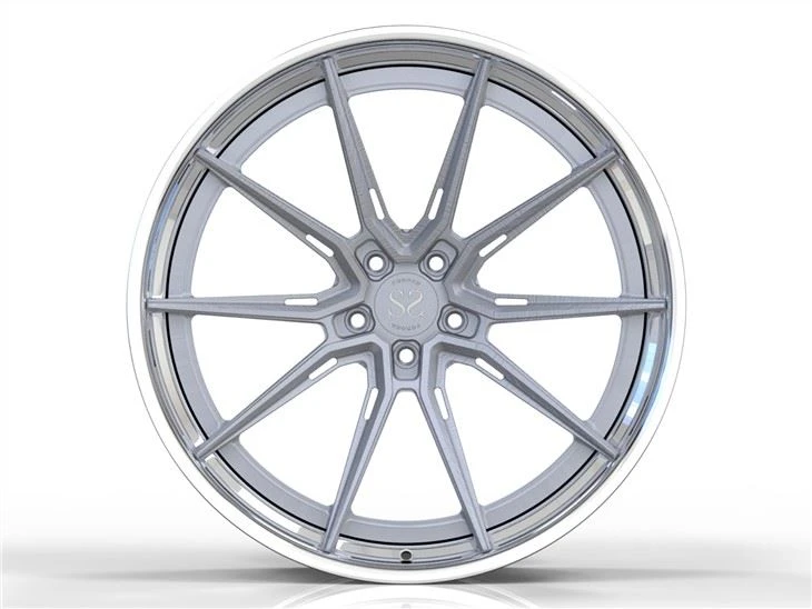 2 Piece 20inch 5x112 Aluminum Alloy Wheels Brushed Grey Polished Barrel For Mercedes BMW X3 Forged Rims