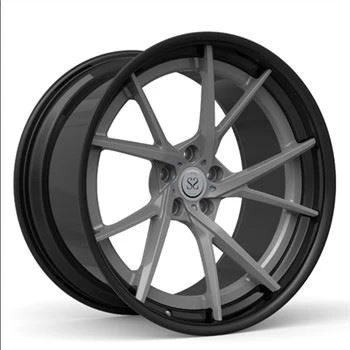 Sérsniðin 2-stykki svikin hjól fyrir Audi Rs6 22x11 Center Matt Black Barrel Gloss Black Djúp djúp bílaálfelgur