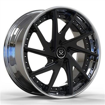 SSJK20665x112 felgur fyrir Mercedes E350 Polish Black Custom 2-PC Staggered Stærðir 19*8 Og 19*9