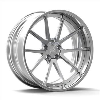 Stöðluð 21x9 að framan 21x11 að aftan burstað tunnu slípað miðju 2-stykki fyrir Mercedes Benz CL 500 smíðaðar felgur