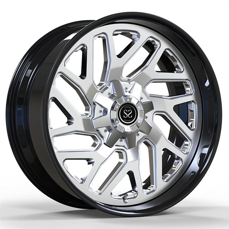 SSJK2068 Fit Dodge Ram 1500 New Style Gloss Black Custom 2-PC svikin álfelgur 20 21 Og 22 tommur 5x139,7 / 6x139,7