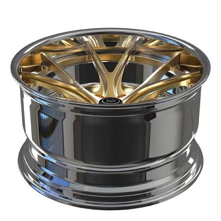 High Polish Lips 2 Piece Forged Wheels For Audi RS6 20inch Brush Gold Custom Rims