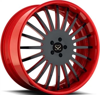 3-Tölva 21x9|21x12,5 sérsniðin rauð tunna auk svartra álfelgur fyrir Lamborghini Aventador